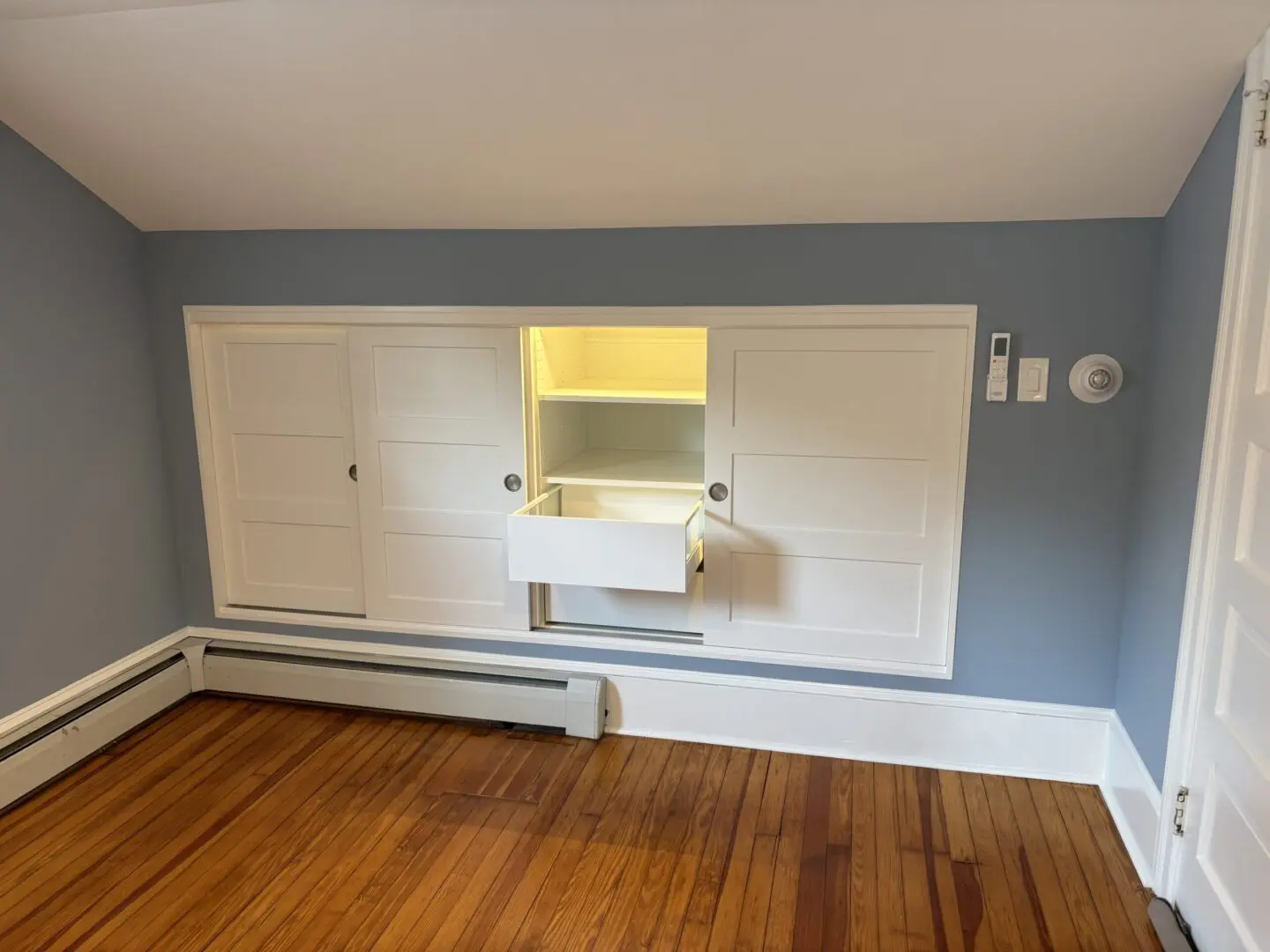Bedroom renovation with custom storage